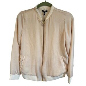 Cupio Bomber Jacket Medium Medium Dusty Blush Pink Lightweight Full Zip‎ Coat